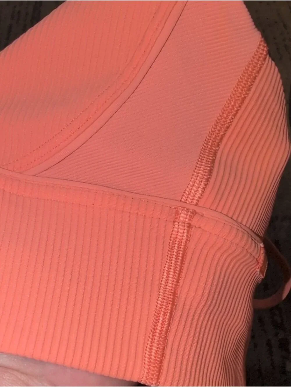 Lululemon Energy Longline Bra Ribbed Luxtreme *Medium Supp.  highlight Orange
